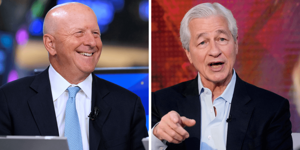 Goldman Sachs vd David Solomon och JPMorgans vd Jamie Dimon.