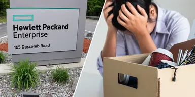 HP satsar på AI och gör sig av med personal. (Foto: Elise Amendola/AP/TT och Canva)