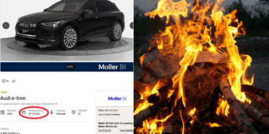 Bilen luktar starkt av brandrök och det verkar inte gå att eliminera. (Foto: Möller bil och Canva)