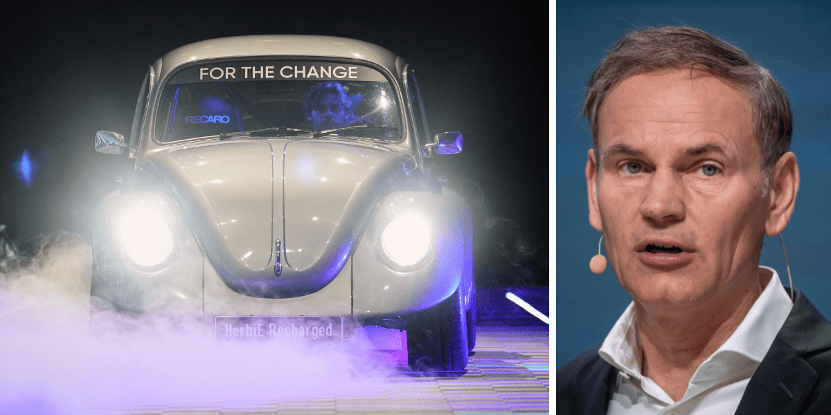 Volkswagen och Oliver Blume mitt i arbetet med en justerad investeringsplan. (Foto: Michael Kappeler och Martin Meissner/AP/TT)