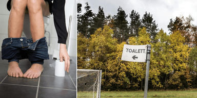 Person på toaletten