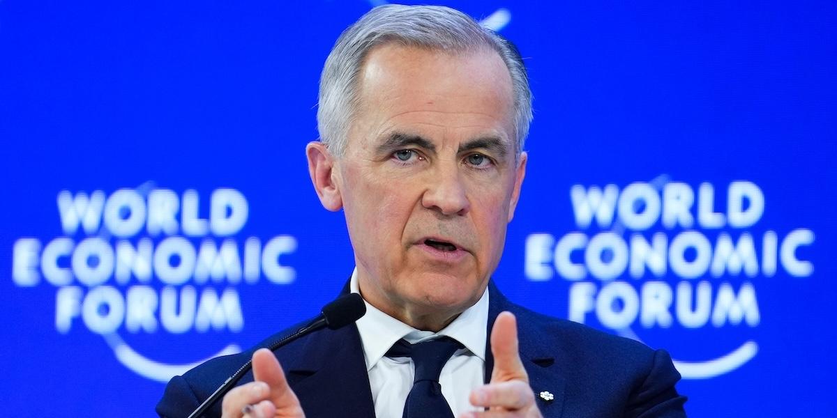 Mark Carney, Kanadas premiärminister, höll tal i Davos på onsdagen.